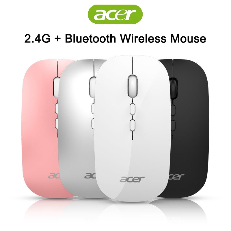 Acer Wireless Bluetooth Mouse 2.4G & Bluetooth Silent Mice Rechargeable For Office & Gaming
