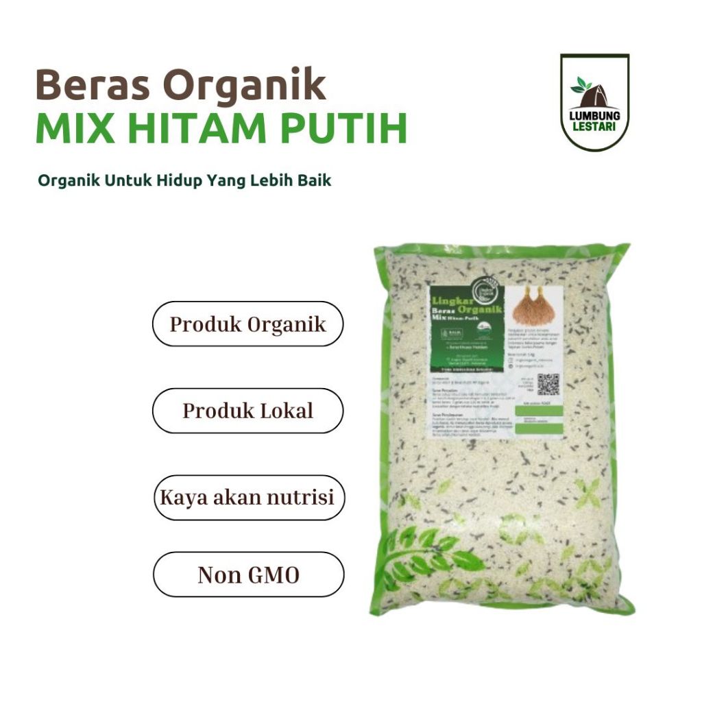 

Beras Mix Hitam-Putih - Lingkar Organik 5Kg