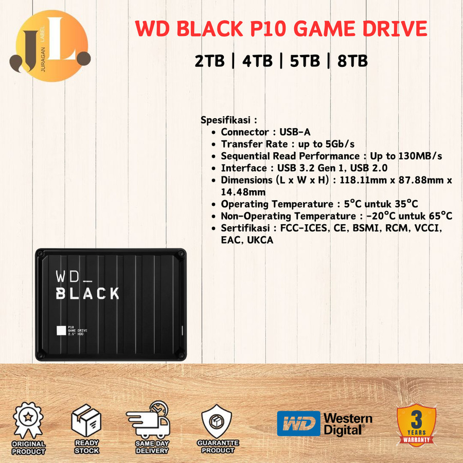 WD Black D10 8TB Game Drive HDD Harddisk External Portable USB 3.2