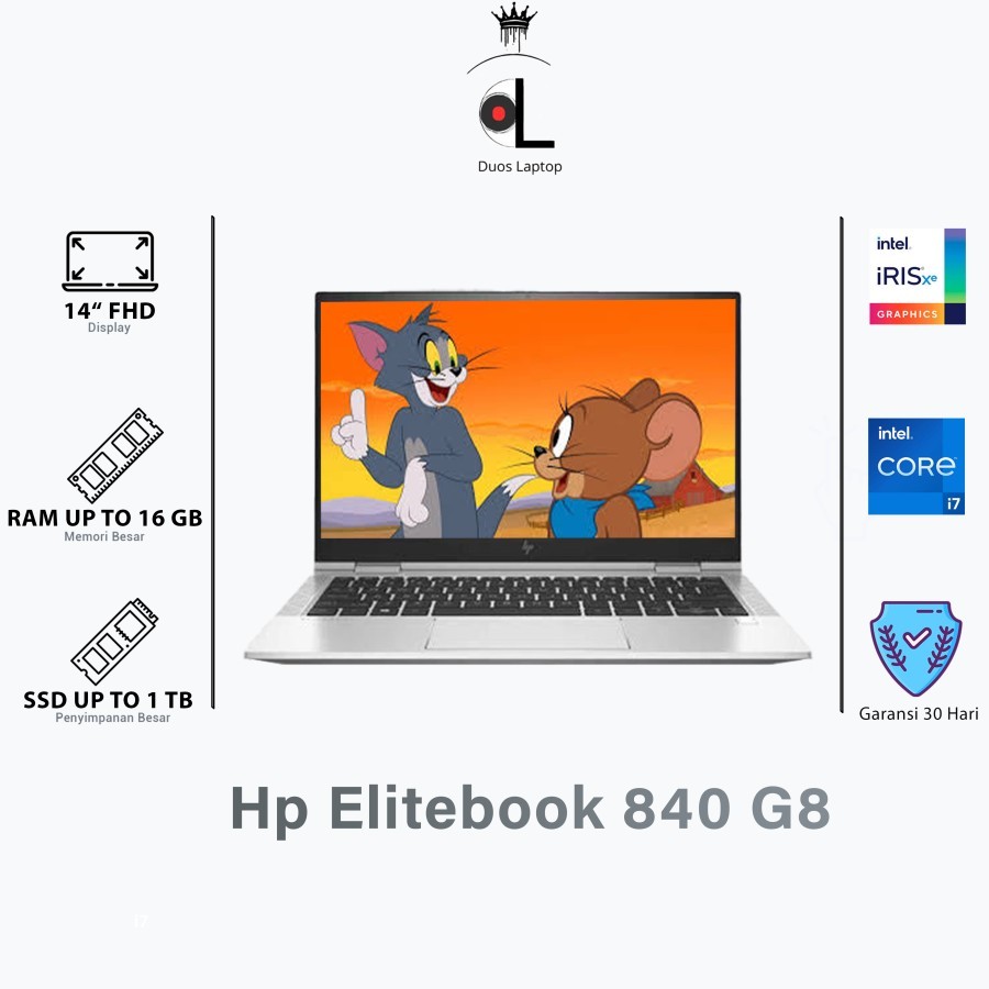 Termurah  Laptop HP EliteBook 840 G8 | Core i5 / i7 Gen 11 | Ram 16GB Ssd 512GB | Intel Iris Xe Grap