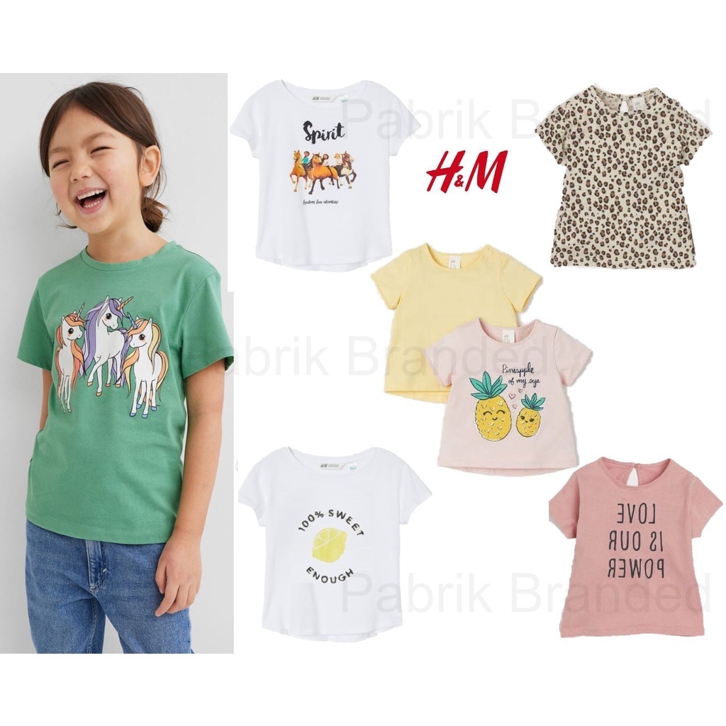 pabrik branded h*m Hnm tee girls kaos baju atasan anak perempuan blus blouse remaja P5 murah grosir 