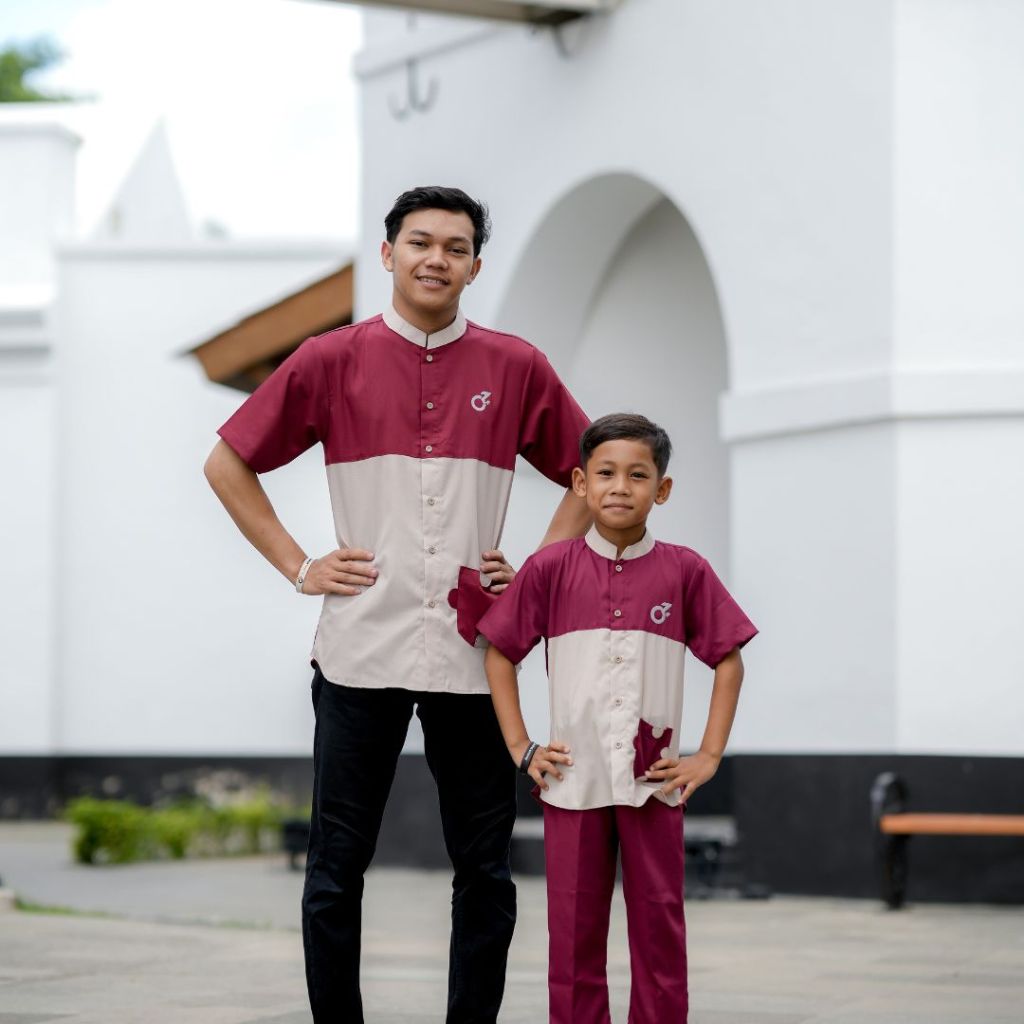 Koko Zulfa Lanang Baju Koko Anak Motif Puzzle Saku bawah - KOKO PAZL (Pasukan Zulfa Lanang) Muslim N
