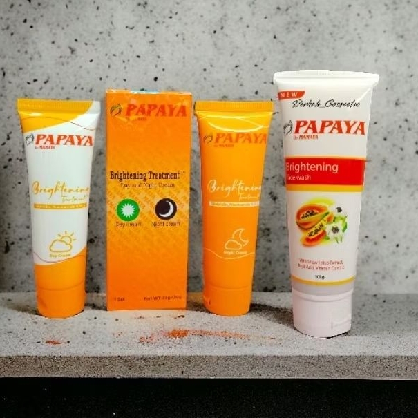 Mamaya Paket 3in1 Facial Wash + Cream Siang Malam Papaya