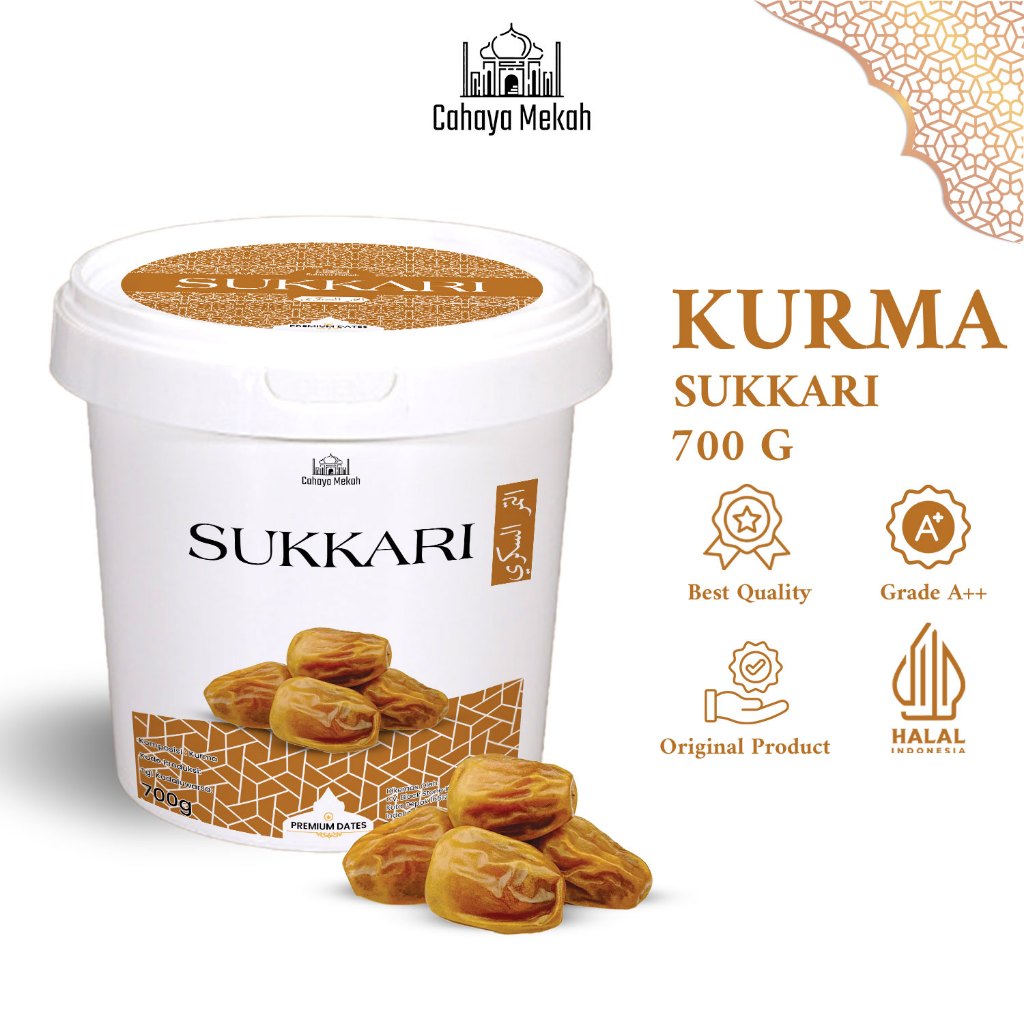 

Cahaya Mekah Kurma Sukari Ember 700gr Kurma Manis Lembut Kualitas Premium Original High Quality