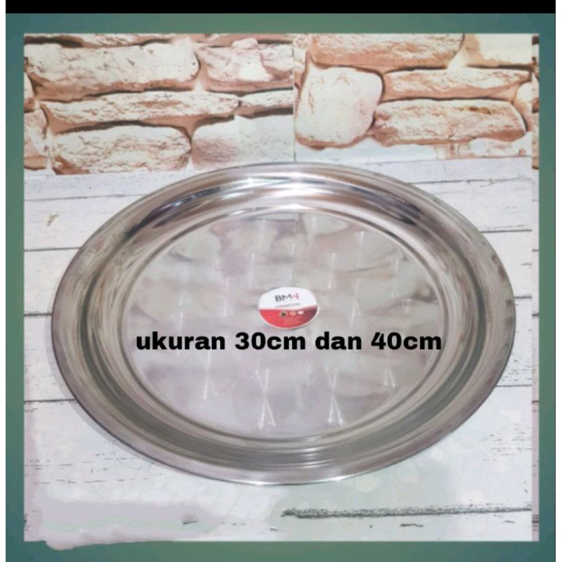 NAMPAN BULAT STAINLESS STELL 50cm 40CM 30CM / nampan bulat 40cm stainless stell / piring bulat stain