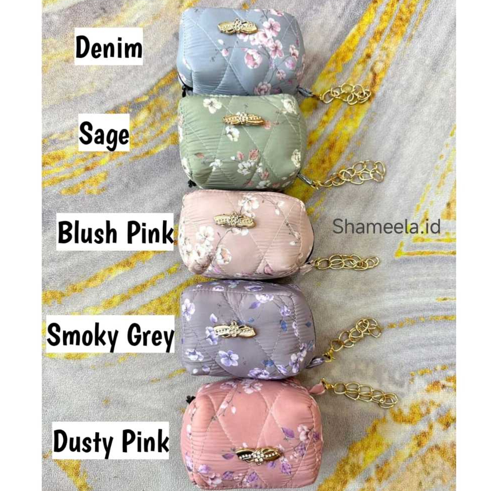 Mukena Traveling Mini Pouch Bunga Premium Korea Jumbo Shameelaid