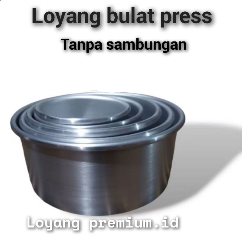 Loyang bulat press tanpa sambungan ukuran 10cm 12cm 14cm 16cm 18cm tinggi 7cm bahan almnunium tebal
