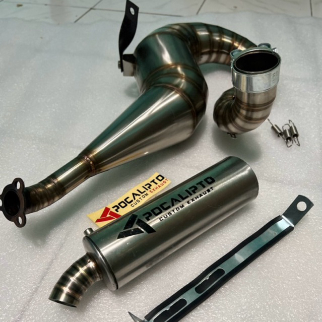 Knalpot vespa spartan / excel / px 200 stainless kanan