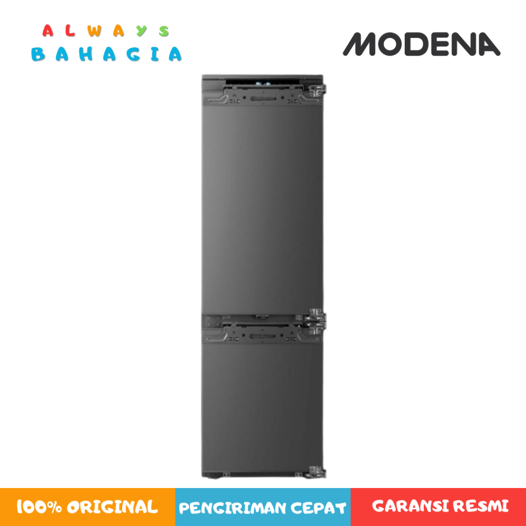 MODENA RF 3105 CKGY built-in refrigerator  kulkas bottom freezer kapasitas 310 liter inverter