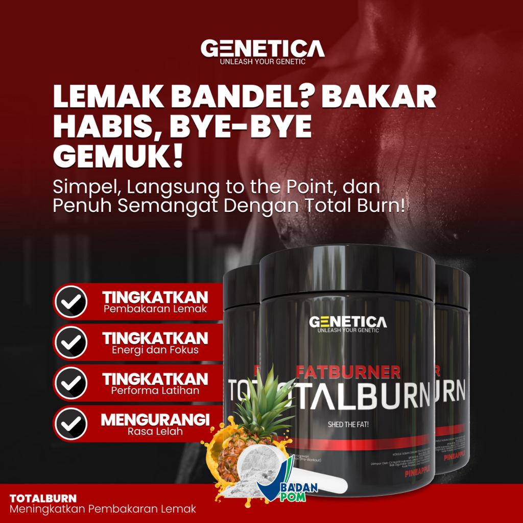 Genetica Total Burn Fat Burner 100 Gram CLA L Carnitine
