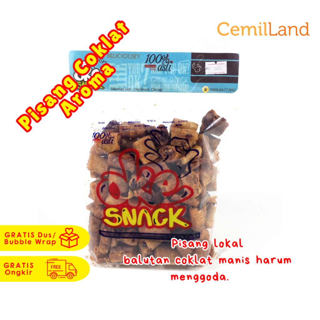 

Lumpia Kering Rasa Pisang Coklat Lumer Piscok Aroma / Lumpia Pisang Aroma / Sale Pisang Caramel Jajanan Murah Oleh Oleh Khas Cilacap Merk Oke Snack