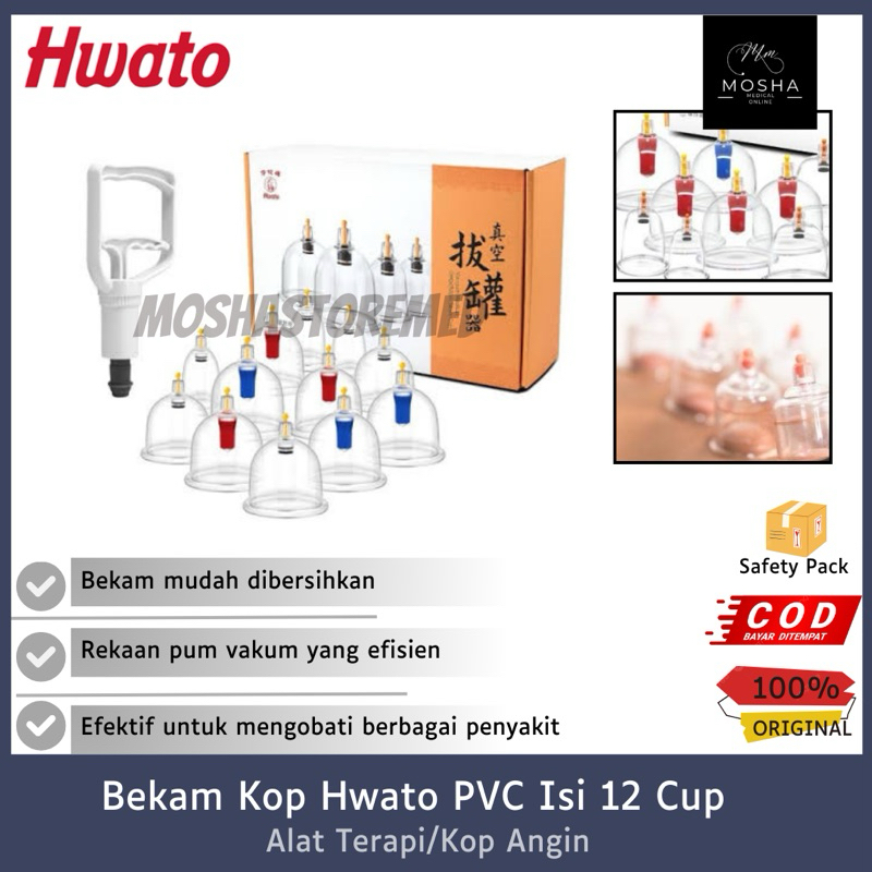 HWATO-Bekam Kop Angin Hwato Deluxe PVC Isi 12pcs