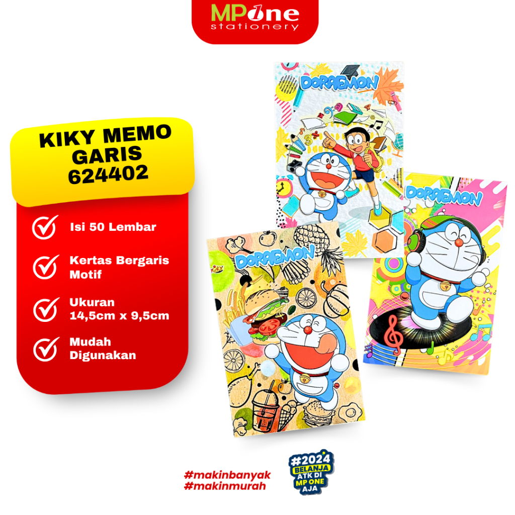 

Kiky Memo Pad Garis Motif Doraemon 624402 / Memo Mini Buku Catatan Notes Bergaris Kiky Isi 50 Lembar