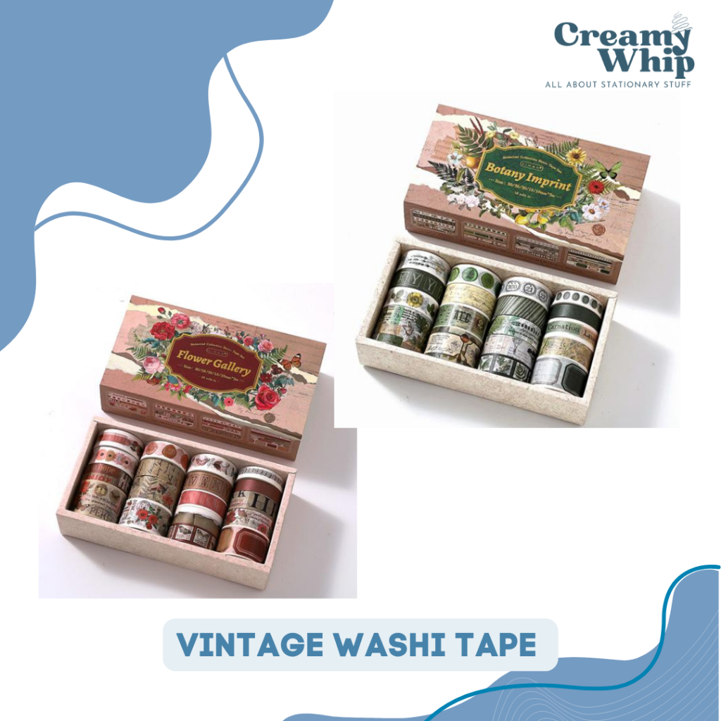 

Vintage Washi Tape Set isi 18 - Aneka Dekorasi Tape isi 18 Tape