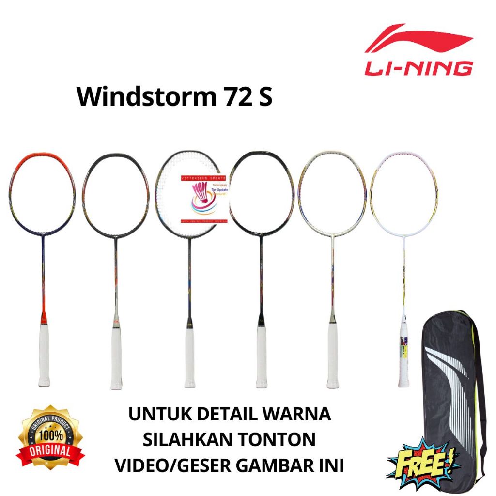 RAKET LINING BADMINTON BULUTANGKIS WINDSTORM 72S 72 S ORIGINAL