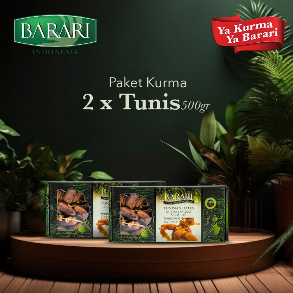 

BARARI Kurma Tunisia Tangkai 2 Pcs 500gr Premium Dates High Quality Tekstur Kering Dan Lembut