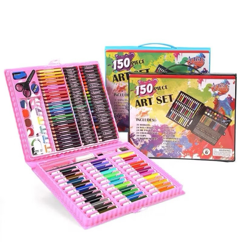 

GS Art Full Set 150Pcs Krayon Mewarnai Anak Pensil Warna Crayon Perlengkapan Mewarnai Lukis