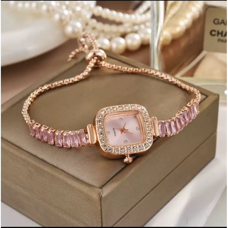 Jam Tangan Wanita-Jam tangan Gelang Cewek Tali Serut-Jam Tangan Gelang Mewah Kekinian Analog QuartzJ