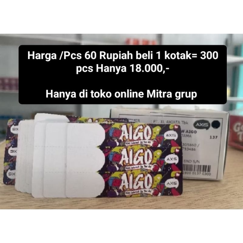 VOUCHER AXIS KOSONG HARGA/PCS Rp. 60,- PERAK (Harga termurah)