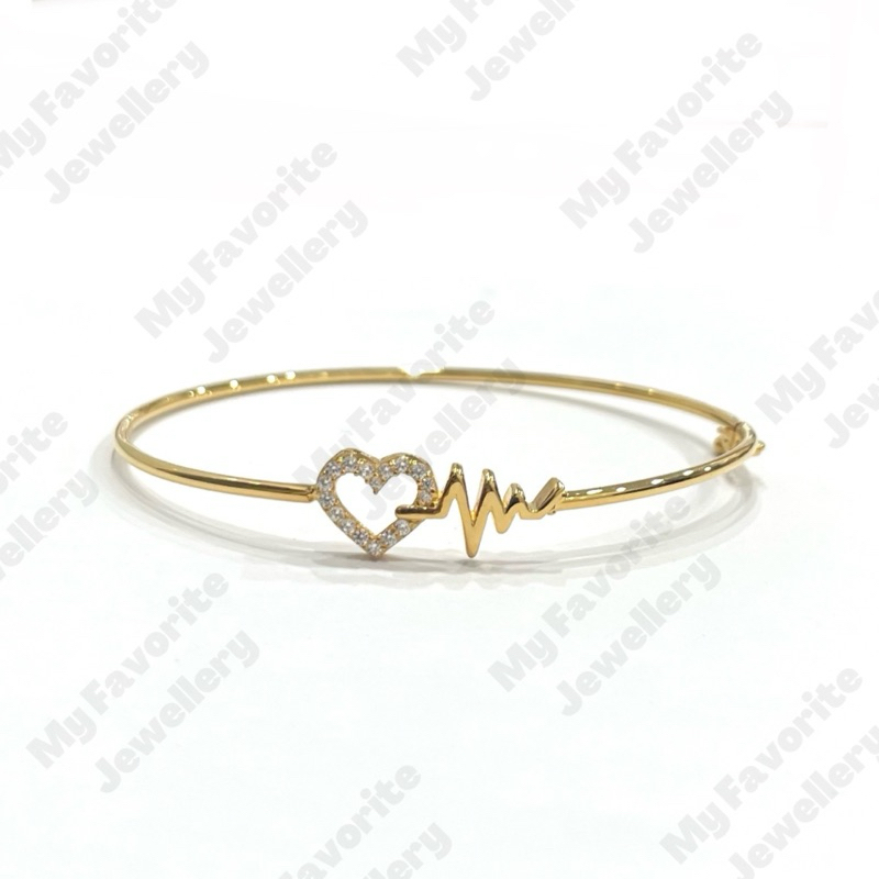Gelang Bangle Love Simple Emas Asli Kadar 700