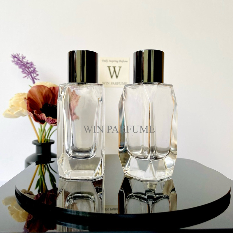 Botol Parfume Mewah 50ml Crystal Diamond Semi Press Tutup Hitam Premium Exclusive Ring Spray Hitam