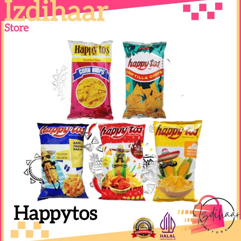 

Happytos Snack Tortila Chips Merah 140 Gram Keripik Jagung Happy Tos