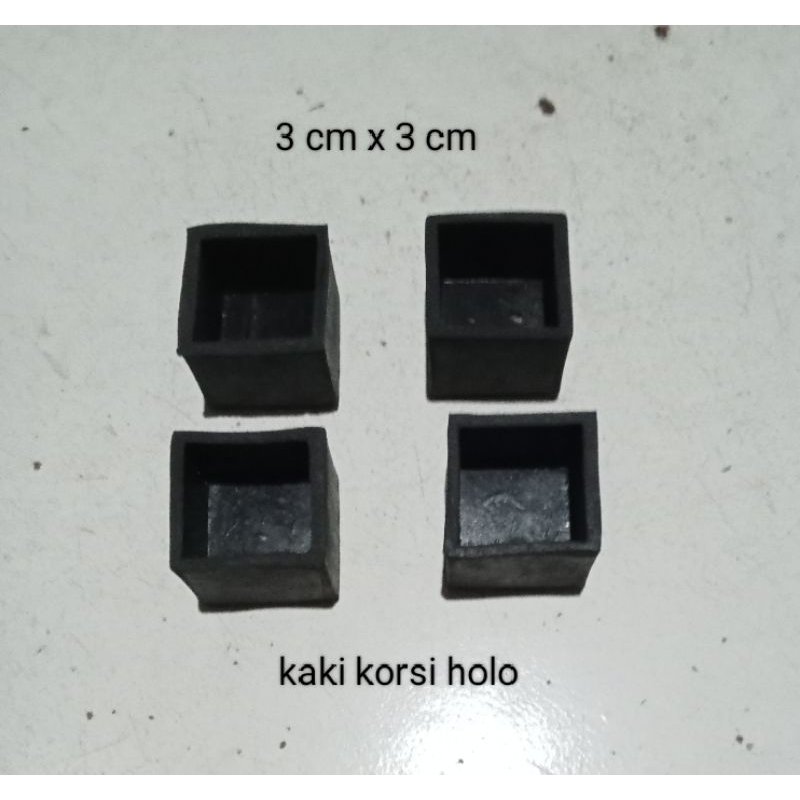 karet kaki kursi model holo-karet kaki kursi kotak ukuran 3x3 cm-karet kaki kursi harga per ( 4 pcs 