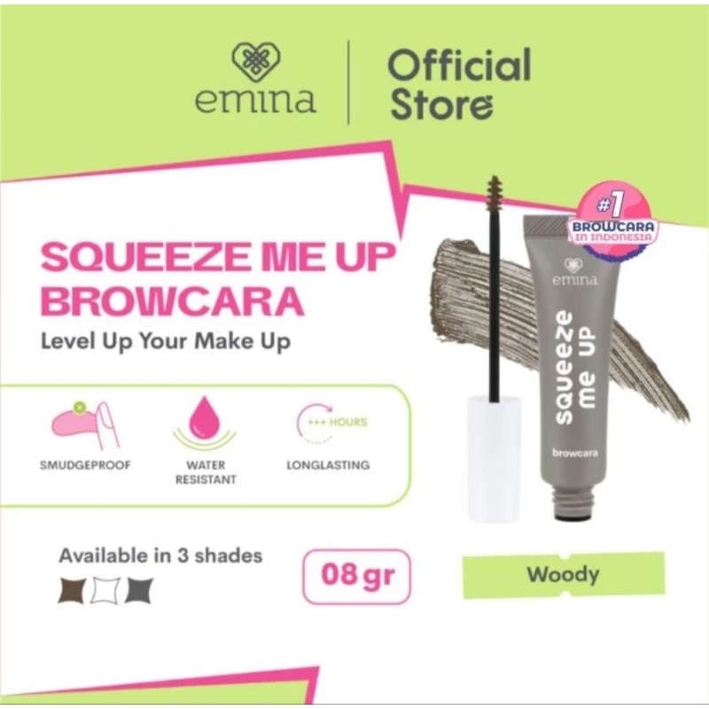 Emina Squeeze Me Up Browcara 8 g - Brow Mascara Water Resistant - EM1065/EM1066/EM1067