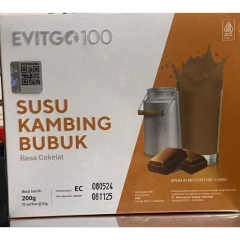 

evitgo100 rasa coklat susu bubuk kambing etawa(isi 10 sachet)