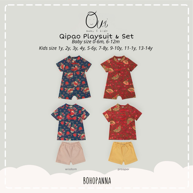Bohopanna Qipao Playsuit & Boys kids set / set & jumper baju imlek anak laki-laki