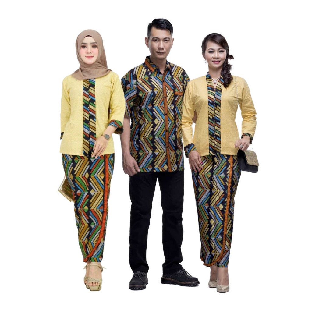 Baju Pasangan Couple Kebaya Kartini Batik Rank Hitam