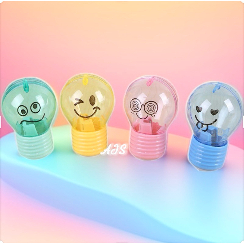 AJS Peraut pensil bola lampu/ serutan/rawutan/stasioner/peraut pensil anak/peraut pensil/souvinier u