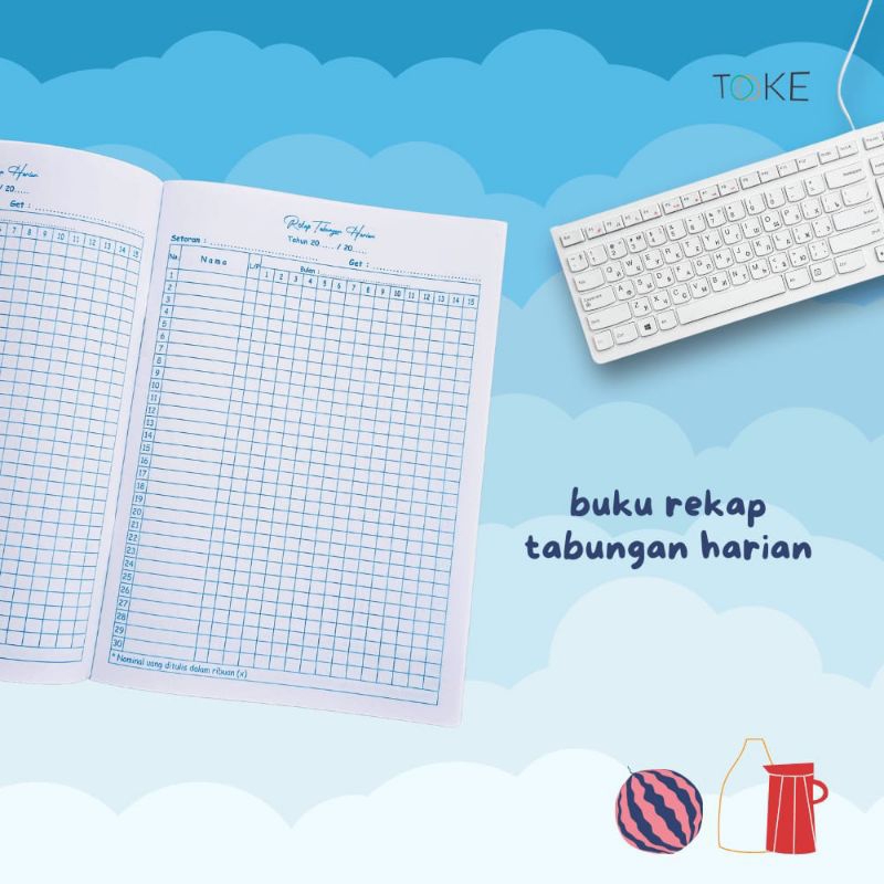TOOKE - Buku Rekap Tabungan Harian / Buku Rekap Tabungan Mingguan / Buku Rekap Tabungan Bulanan / Bu