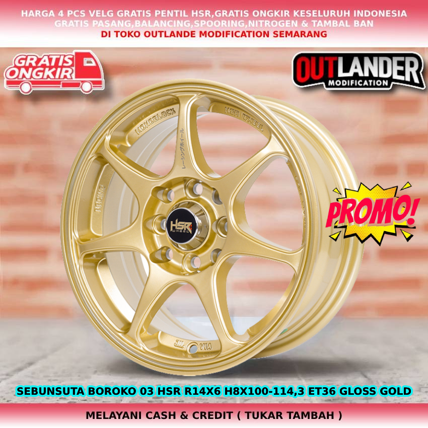 Velg Mobil Ring 14 Avanza Xenia Carry Air Ev Karimun March Etios Brio Hsr Sebunsuta R14 Gold