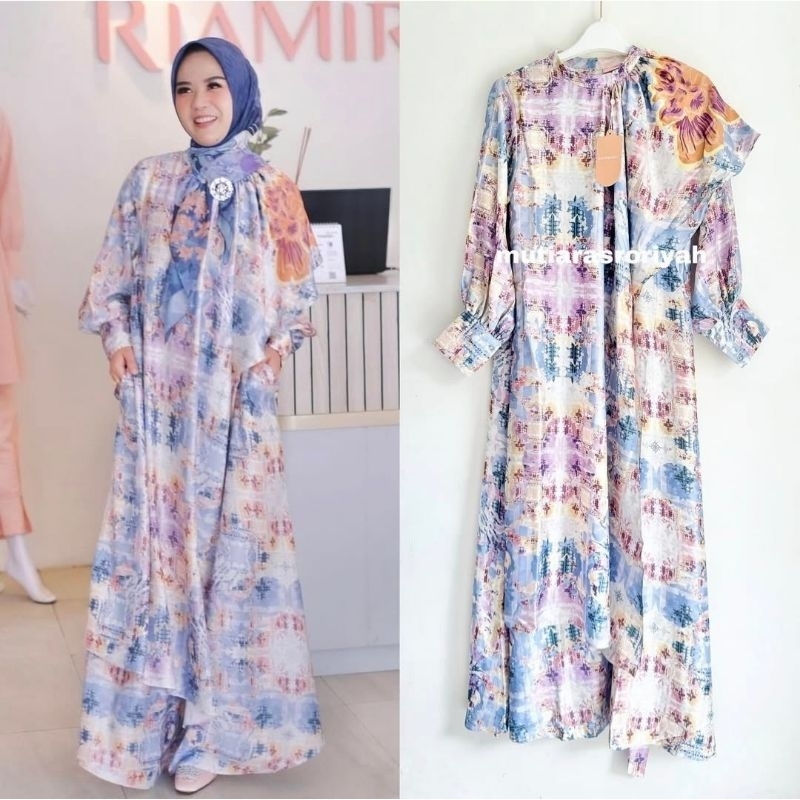 READY STOCK Ria Miranda Dress Luca Blue Sky Navy Gamis Cream Creme Ivory Riamiranda Bhrava Winter Sa
