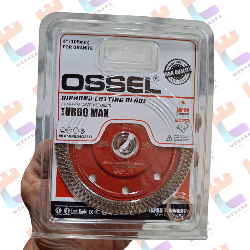 Pisau Potong Granit/ Keramik Turbo Max OSSEL ‘’4 (105mm) ASLI HIGH PERFORMANCE