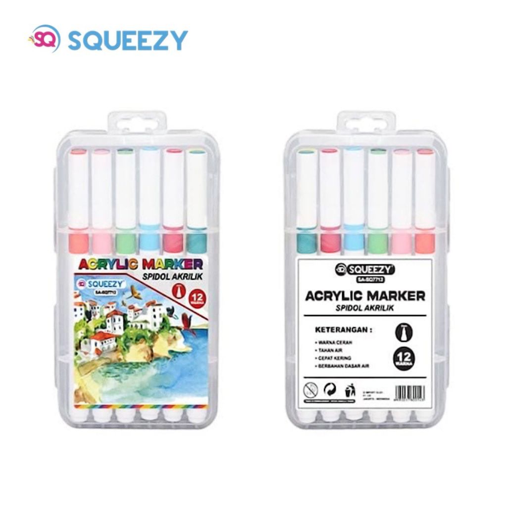 

Acrylic Marker Squeezy 12 Warna SA-SQ7712