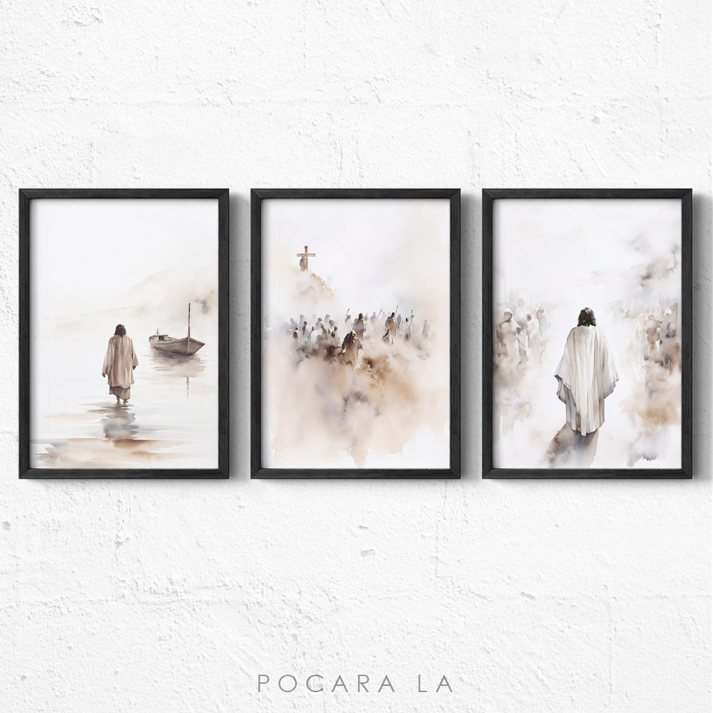 Hiasan Dinding Bingkai Poster Lukisan Tuhan Yesus Mukjizat Salib Dekorasi Motivasi Kristen 162