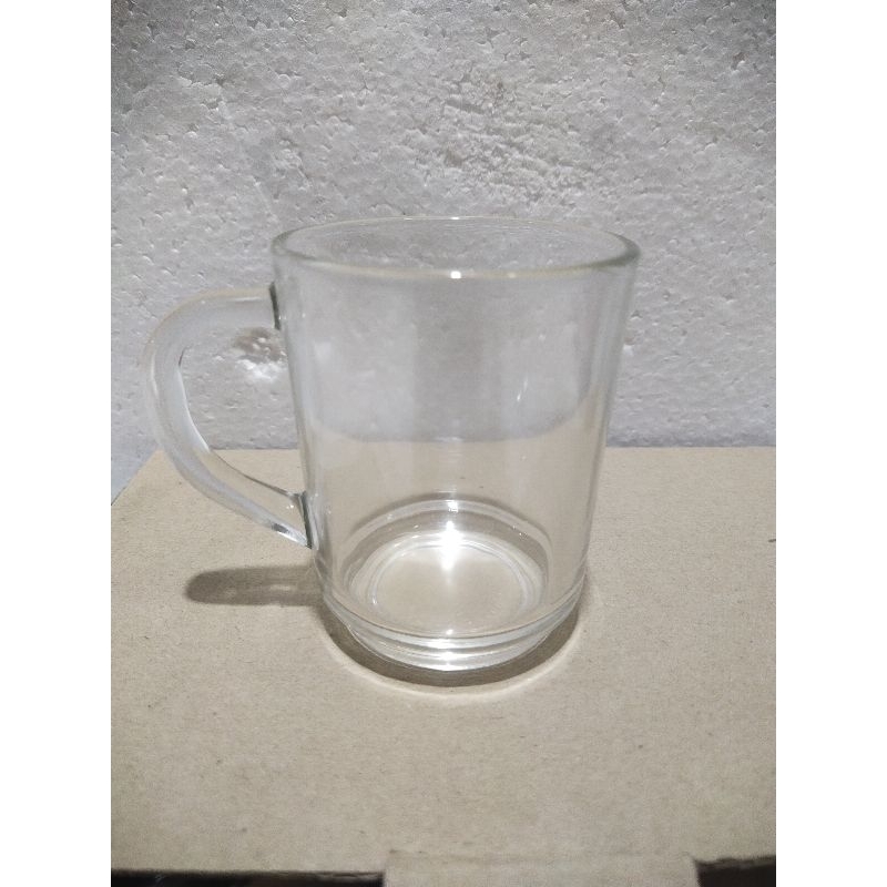 Gelas kopi polos gagang beling 200ml - Gelas polos teh, gelas kopi