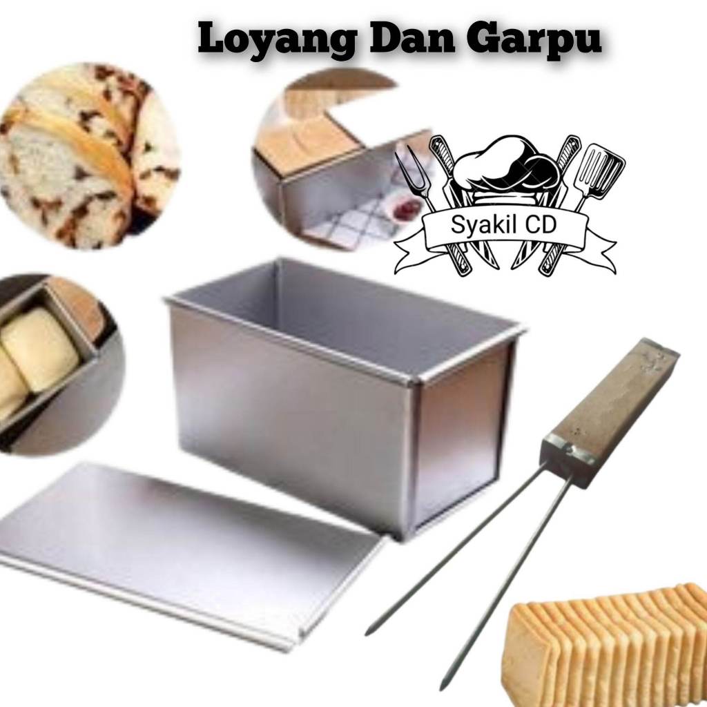 Loyang Roti  Tawar panggang +Garpu Roti Uk 20 x 11x 10 Cm Bahan GALVALUM