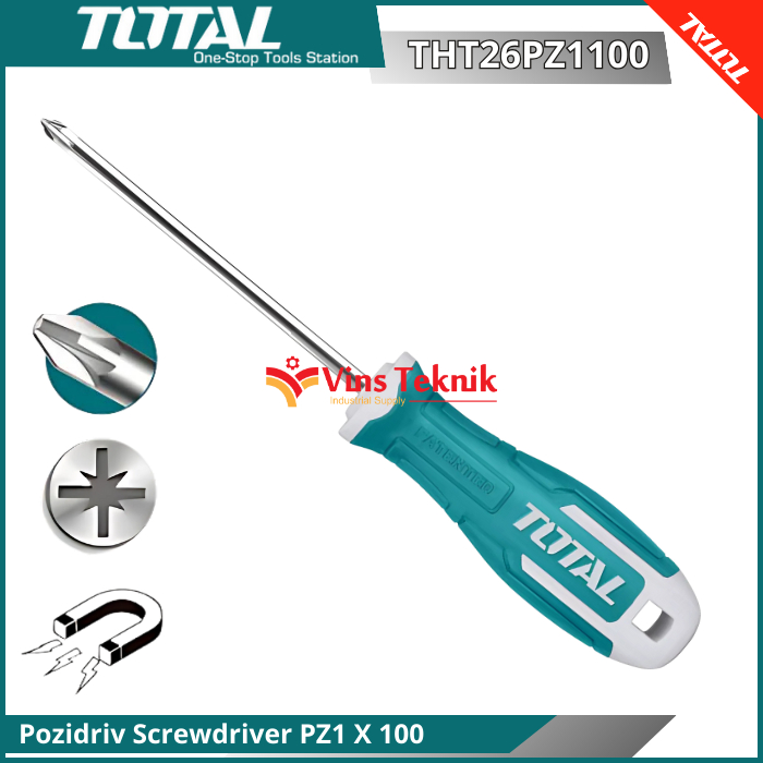 TOTAL Pozidriv Screwdriver PZ1 X 100 THT26PZ1100
