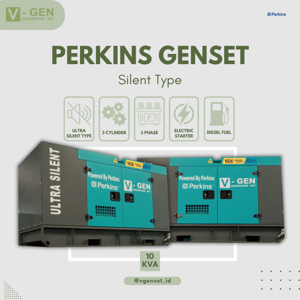 Genset Silent | 10KVA | Genset Diesel Perkins Ultra Silent