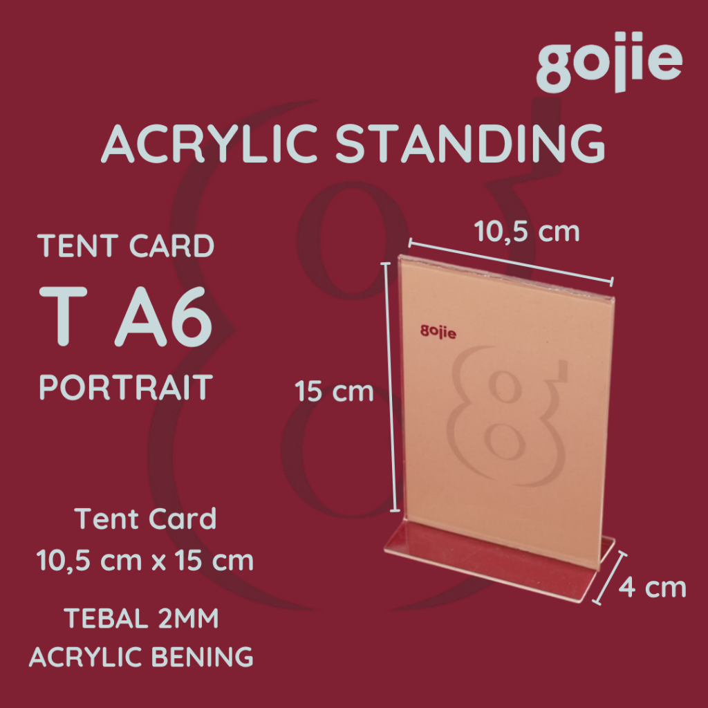 

TEMPAT BROSUR AKRILIK l TENT CARD AKRILIK T A6 PORTRAIT | MIN PEMBELIAN 2PCS