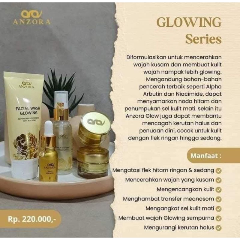 Anzora/Anzora skincare/paket wajah anzora skincare/anzora glow/anzora acne