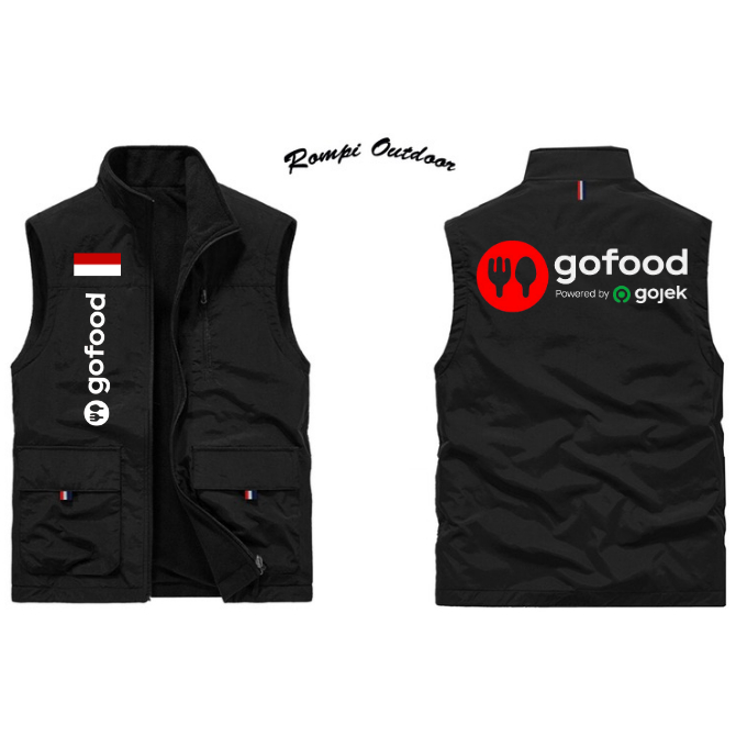 Rompi Ojol | Rompi Outdoor Kasual | Rompi Gojek Food | Rompi Go Food Powered | Custom Ojol Gojek Foo