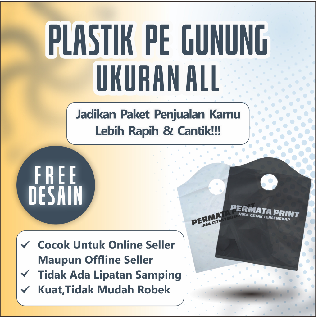 Cetak Plastik PE Gunung Berbagai Ukuran / Plastik PE Gunung Kualitas Premium