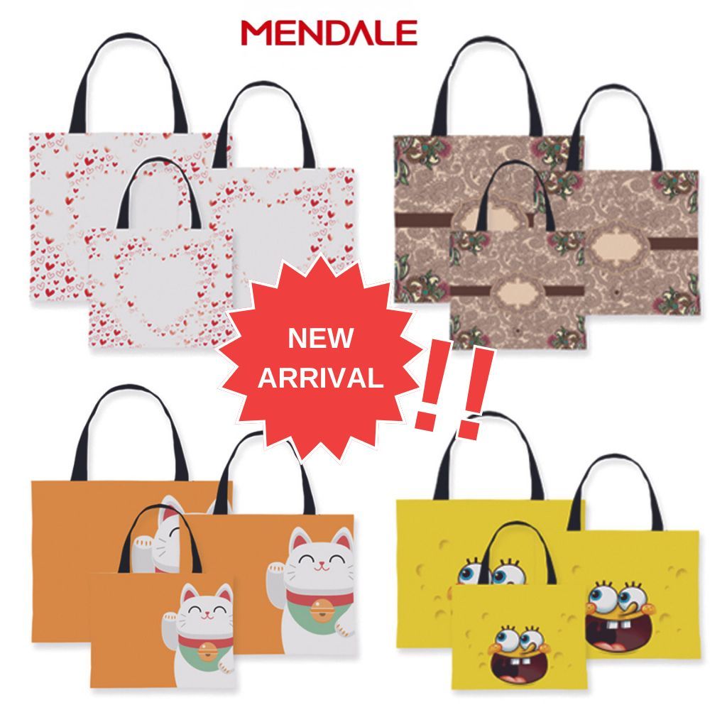 

[NEW ARRIVAL] Mendale Tas Belanja Tote Bag Spunbond Motif Premium Kantong Jumbo Tas Kado Gift - WFB