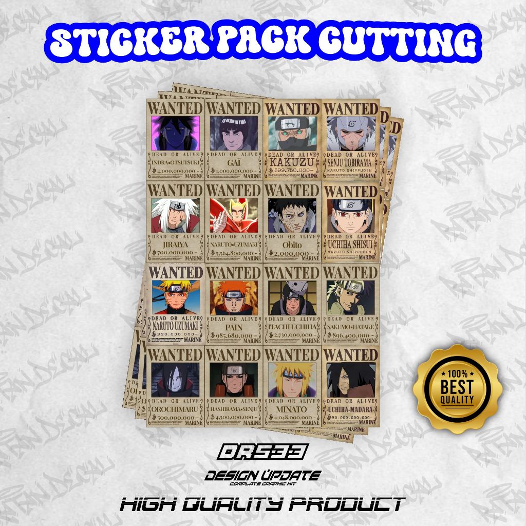 

STICKER PACK CUTTING ANIME NARUTO HIGH QUALITY