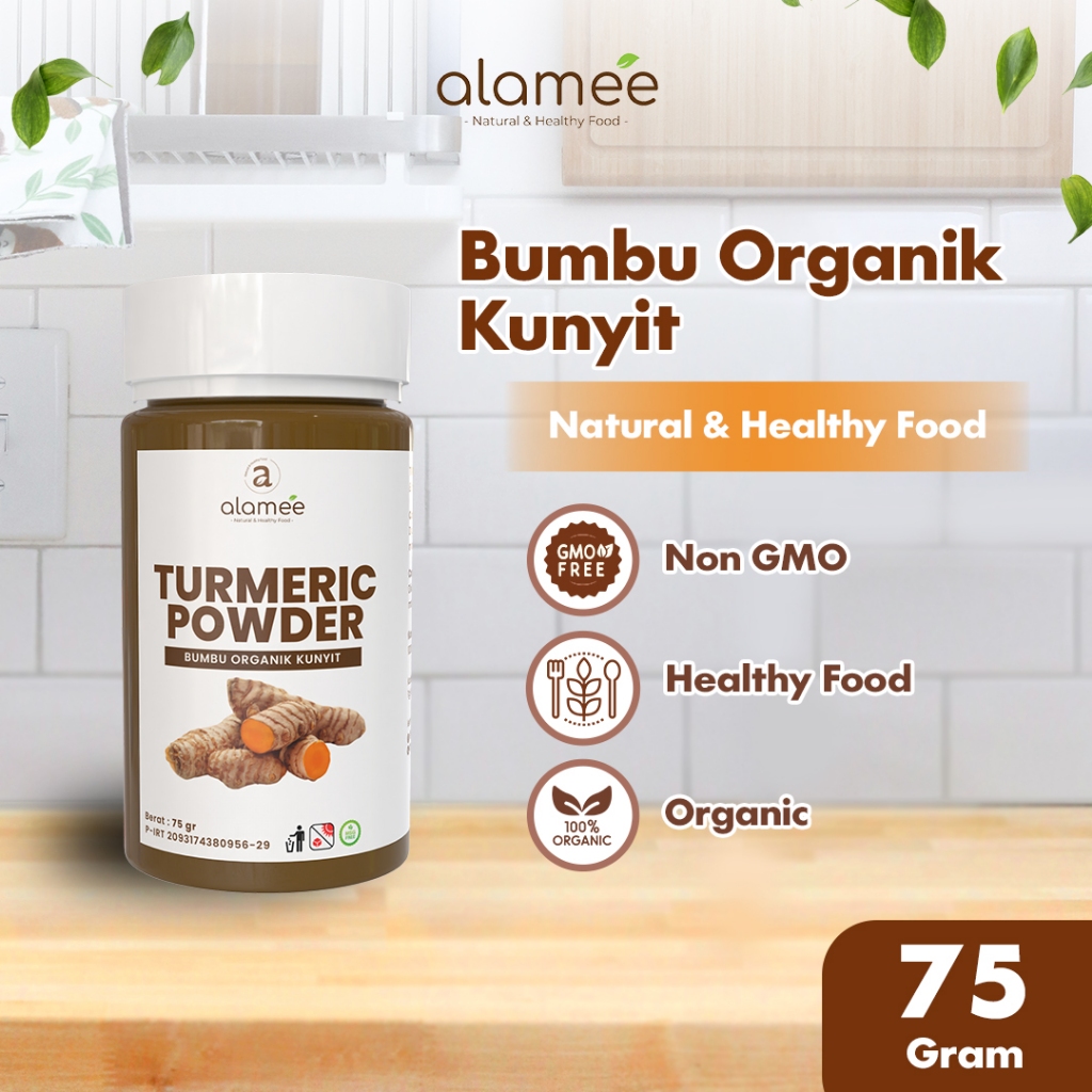 

ALAMEE Kunyit Bubuk Turmeric Powder Ground Bumbu Dapur Instan Organik Murni Asli Tanpa Campuran