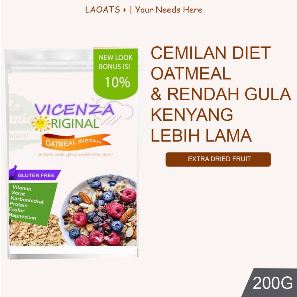 

Oatmeal Diet Sereal Granola Muesli Rolled Oats Susu Diet Pengganti Makan Pelangsing Makanan Diet Sehat Laoats Rennesse Strawberry (Sachet)
